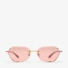 Abby roze zonnebril met geometrisch silhouet