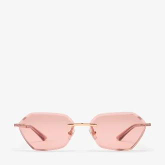 Abby roze zonnebril met geometrisch silhouet