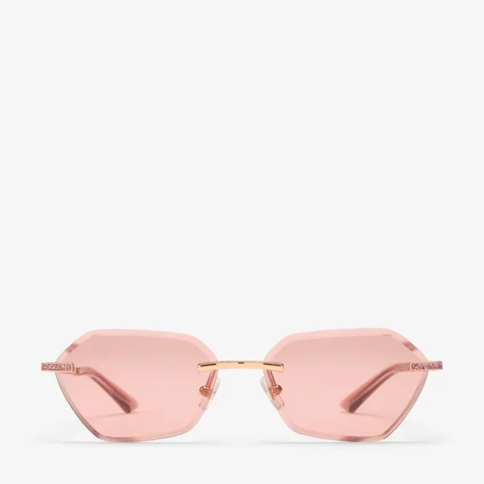 Abby roze zonnebril met geometrisch silhouet