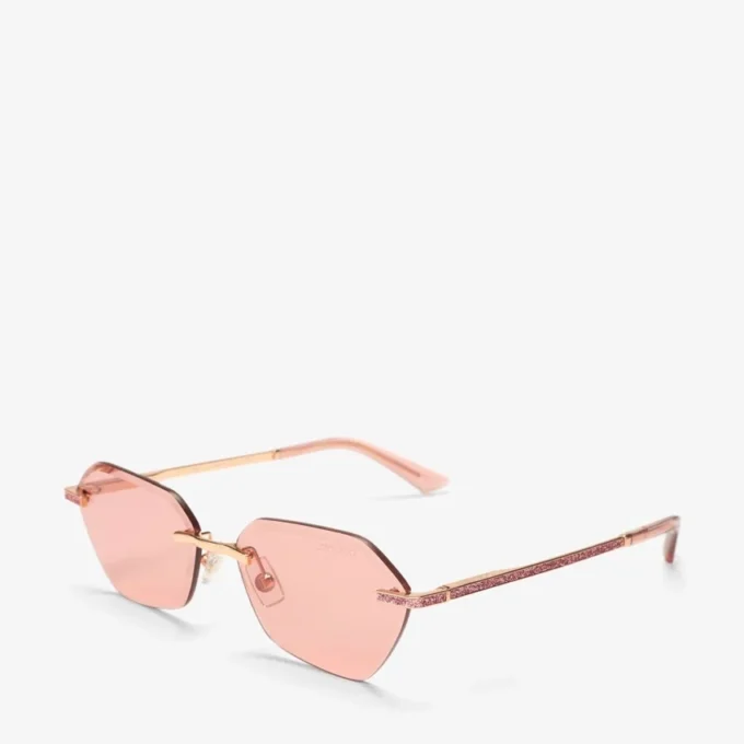 Abby roze zonnebril met geometrisch silhouet