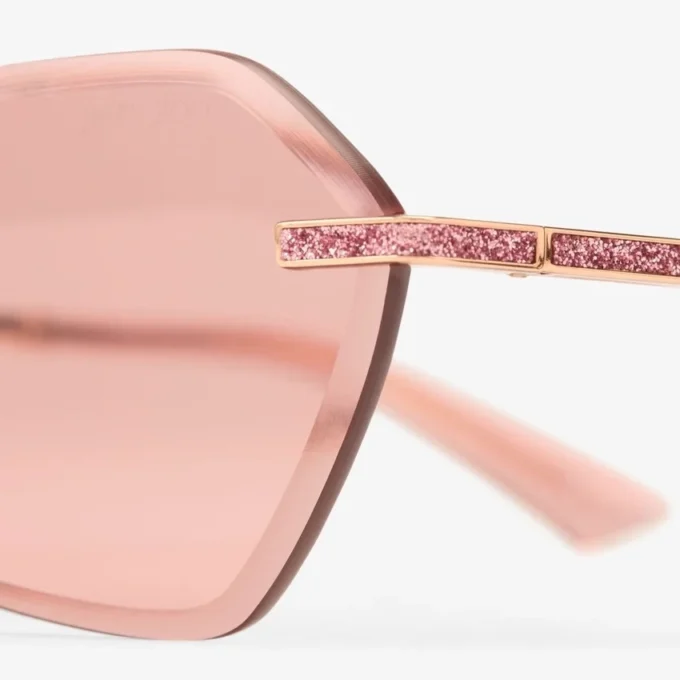 Abby roze zonnebril met geometrisch silhouet