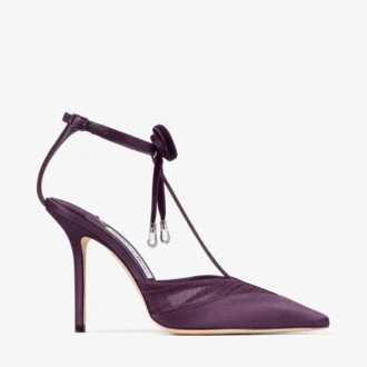 Afia Mesh 100 Winter Bloom satijnen pumps met gerimpelde tule