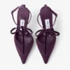 Afia Mesh 100 Winter Bloom satijnen pumps met gerimpelde tule