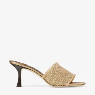 Alexia 70 gouden sandalen met geweven lurex
