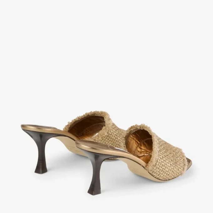 Alexia 70 gouden sandalen met geweven lurex