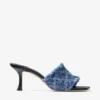 Alexia 70 sandalen van denim met kruispatroon