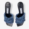 Alexia 70 sandalen van denim met kruispatroon