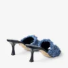 Alexia 70 sandalen van denim met kruispatroon