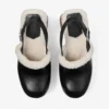 Alida Platform 135 Zwarte glanzende kalfsleren slingbacks met schapenvacht Alida Platform 135 Zwarte glanzende kalfsleren slingbacks met schapenvacht