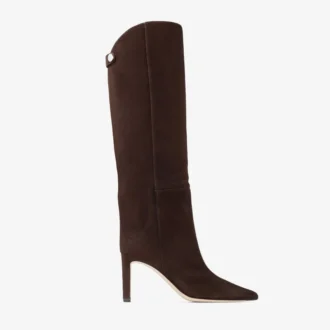 Alizze Knee Boot 85 Chocoladebruine suède kniehoge laarzen