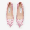 Allure pumps met puntige neus, bekleed met roze suède en kristallen Allure pumps met puntige neus, bekleed met roze suède en kristallen