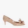 Allure roségouden pumps met puntige neus bedekt met kristallen Allure roségouden pumps met puntige neus bedekt met kristallen