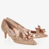 Allure roségouden pumps met puntige neus bedekt met kristallen Allure roségouden pumps met puntige neus bedekt met kristallen