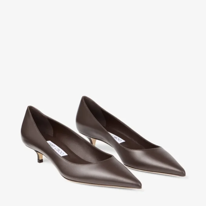 Amelia 35 chocoladebruine kalfsleren pumps Amelia 35 chocoladebruine kalfsleren pumps