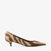 Amelia 35 Chocoladebruine Pumps van Ponyleer met Zebraprint Amelia 35 Chocoladebruine Pumps van Ponyleer met Zebraprint