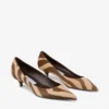 Amelia 35 Chocoladebruine Pumps van Ponyleer met Zebraprint Amelia 35 Chocoladebruine Pumps van Ponyleer met Zebraprint