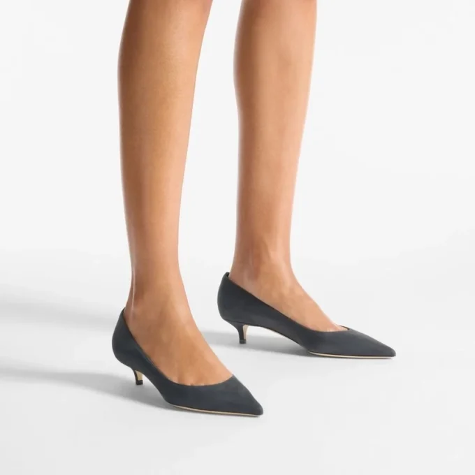 Amelia grafietkleurige suède pumps Amelia grafietkleurige suède pumps