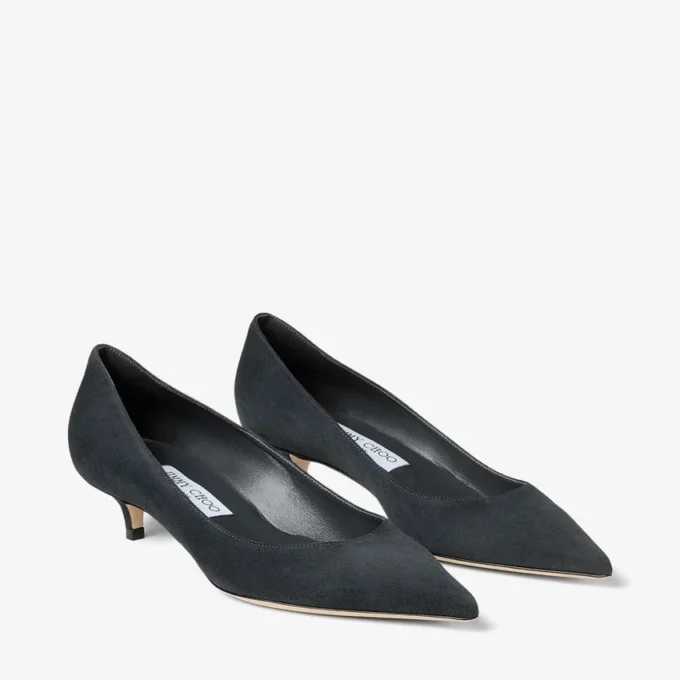 Amelia grafietkleurige suède pumps Amelia grafietkleurige suède pumps