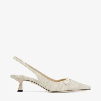 Amita 45 Slingbacks van natuurlijk fijn raffia