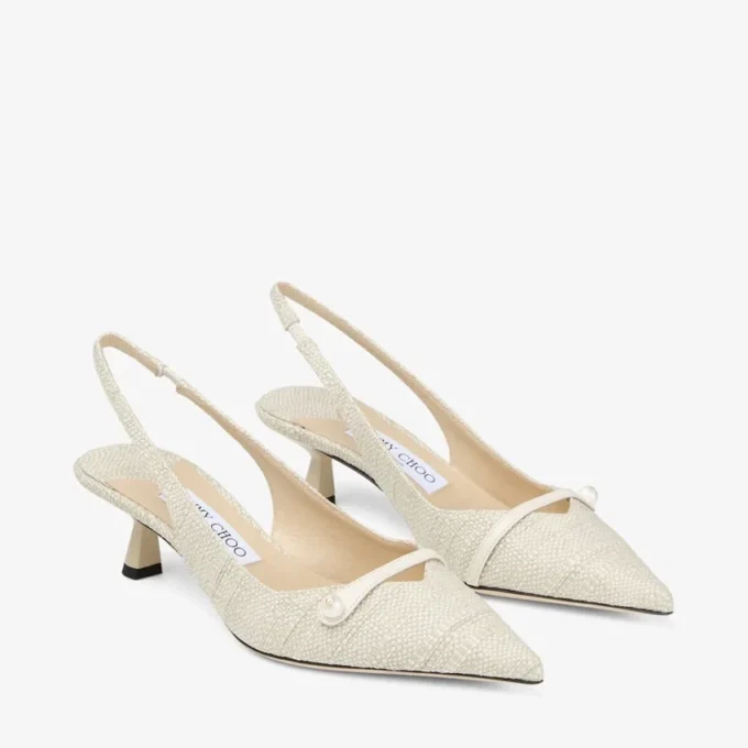 Amita 45 Slingbacks van natuurlijk fijn raffia Amita 45 Slingbacks van natuurlijk fijn raffia