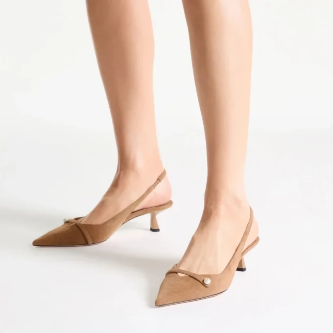 Amita 45 Toffee suède slingbacks Amita 45 Toffee suède slingbacks
