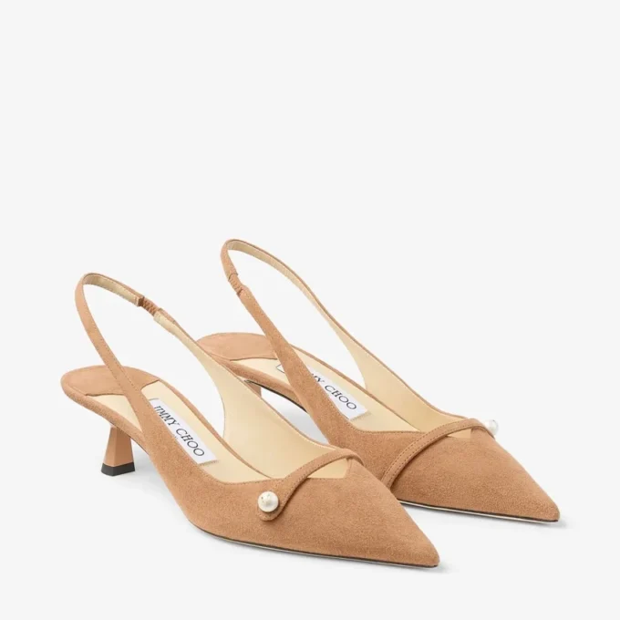 Amita 45 Toffee suède slingbacks Amita 45 Toffee suède slingbacks