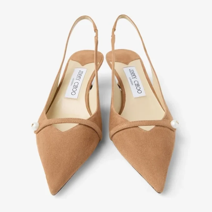 Amita 45 Toffee suède slingbacks Amita 45 Toffee suède slingbacks
