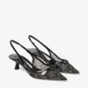 Amita 45 Zwarte Jimmy Choo-pumps van kant en spazzolato Amita 45 Zwarte Jimmy Choo-pumps van kant en spazzolato
