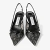 Amita 45 Zwarte Jimmy Choo-pumps van kant en spazzolato Amita 45 Zwarte Jimmy Choo-pumps van kant en spazzolato