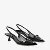 Amita 45 zwarte lakleren en mesh slingbacks Amita 45 zwarte lakleren en mesh slingbacks