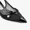 Amita 45 zwarte lakleren en mesh slingbacks Amita 45 zwarte lakleren en mesh slingbacks