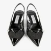 Amita 45 zwarte lakleren en mesh slingbacks Amita 45 zwarte lakleren en mesh slingbacks
