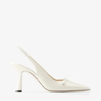 Amita 85 Latte lakleren slingbacks
