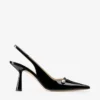 Amita 85 zwarte lak-nappaleer slingbacks Amita 85 zwarte lak-nappaleer slingbacks