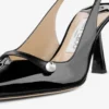 Amita 85 zwarte lak-nappaleer slingbacks Amita 85 zwarte lak-nappaleer slingbacks