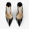 Amita 85 zwarte lak-nappaleer slingbacks Amita 85 zwarte lak-nappaleer slingbacks