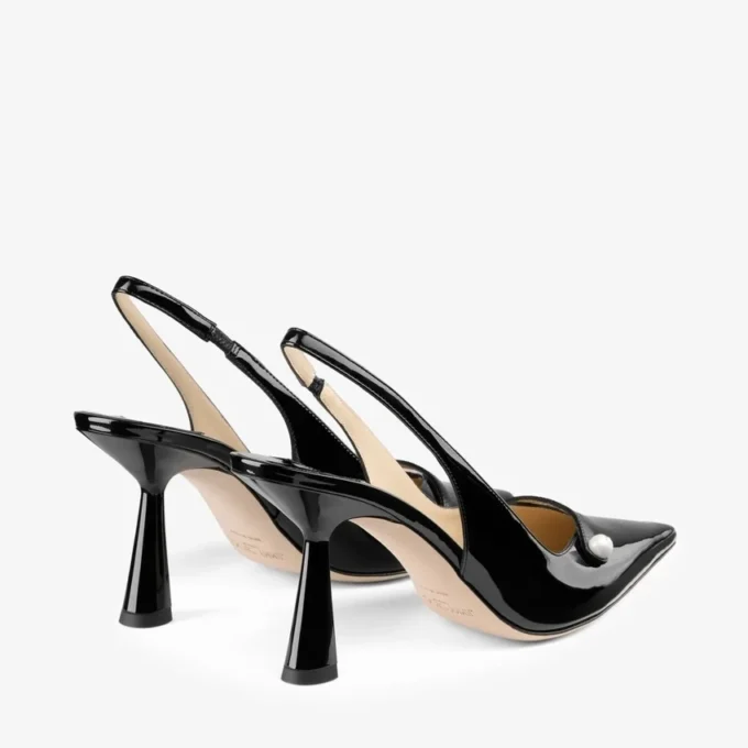Amita 85 zwarte lak-nappaleer slingbacks Amita 85 zwarte lak-nappaleer slingbacks