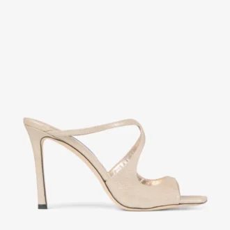 Anise 95 gouden metallic leren muiltjes