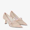 Aren Pump 65 Macaron-leren pumps met hartjesprint en parelbedeltje Aren Pump 65 Macaron-leren pumps met hartjesprint en parelbedeltje