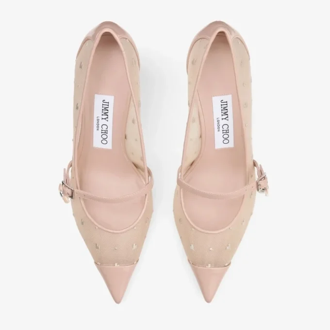 Aren Pump 65 Macaron-leren pumps met hartjesprint en parelbedeltje Aren Pump 65 Macaron-leren pumps met hartjesprint en parelbedeltje