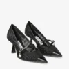 Aren Pump 65 Zwarte Spazzolato en hartvormige mesh pumps met parelbedeltje Aren Pump 65 Zwarte Spazzolato en hartvormige mesh pumps met parelbedeltje