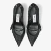 Aren Pump 65 Zwarte Spazzolato en hartvormige mesh pumps met parelbedeltje Aren Pump 65 Zwarte Spazzolato en hartvormige mesh pumps met parelbedeltje