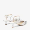 Aren Slingback 45 Witte slingbacks van mesh met kristallen en parelbedeltje Aren Slingback 45 Witte slingbacks van mesh met kristallen en parelbedeltje