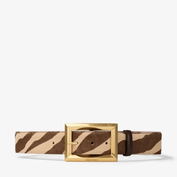 Arlie riem van ponyleer met natuurlijke zebraprint Arlie riem van ponyleer met natuurlijke zebraprint