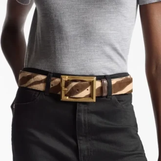 Arlie riem van ponyleer met natuurlijke zebraprint