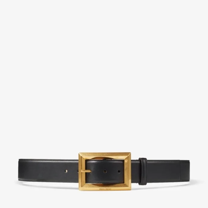 Arlie-riem van zwart kalfsleer