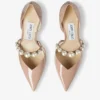 Aurelie 65 Balletroze lakleren pumps met spitse neus en parelversiering Aurelie 65 Balletroze lakleren pumps met spitse neus en parelversiering
