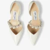 Aurelie 65 Latte lakleren pumps met spitse neus en parelversiering Aurelie 65 Latte lakleren pumps met spitse neus en parelversiering