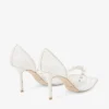 Aurelie 85 ivoorkleurige jimmy choo-pumps van kant met parelversiering Aurelie 85 ivoorkleurige jimmy choo-pumps van kant met parelversiering