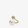 Auri-ring Ring van metaal met gouden afwerking, parel en kristallen
